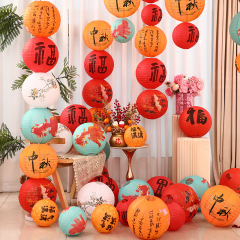 Mid-Autumn Festival decoration antique folded paper lantern column ornaments 2024 hotel shopping mall event atmosphere scene layout