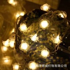 LED solar simulated rose light string plastic flower decorative shape lantern wedding photography room decorative light