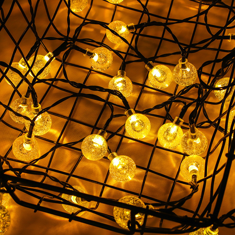 New solar outdoor camping bubble ball light string crystal ball led lantern LED outdoor decorative light