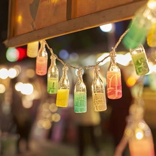 LED small lantern night market stall atmosphere light wine bottle string light street stall special USB trunk birthday decoration light