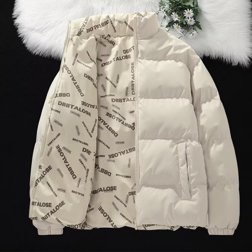 Can be returned or exchanged in second batch, winter warm and thickened trendy large size loose stand-up collar casual versatile cotton coat jacket