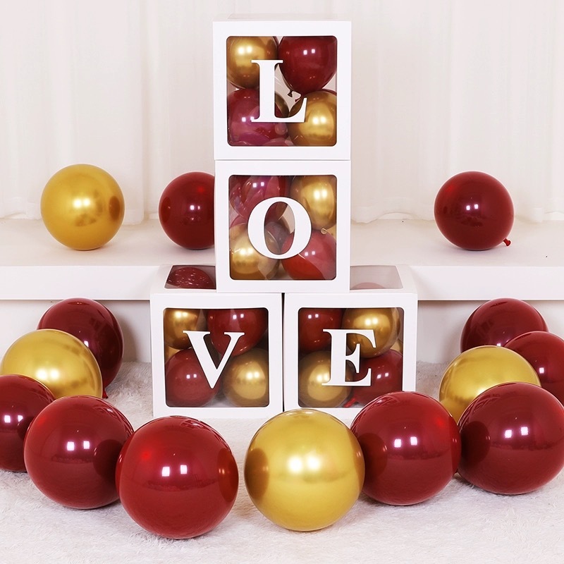 Internet celebrity transparent balloon box shopping mall window decoration birthday party wedding wedding room scene layout props