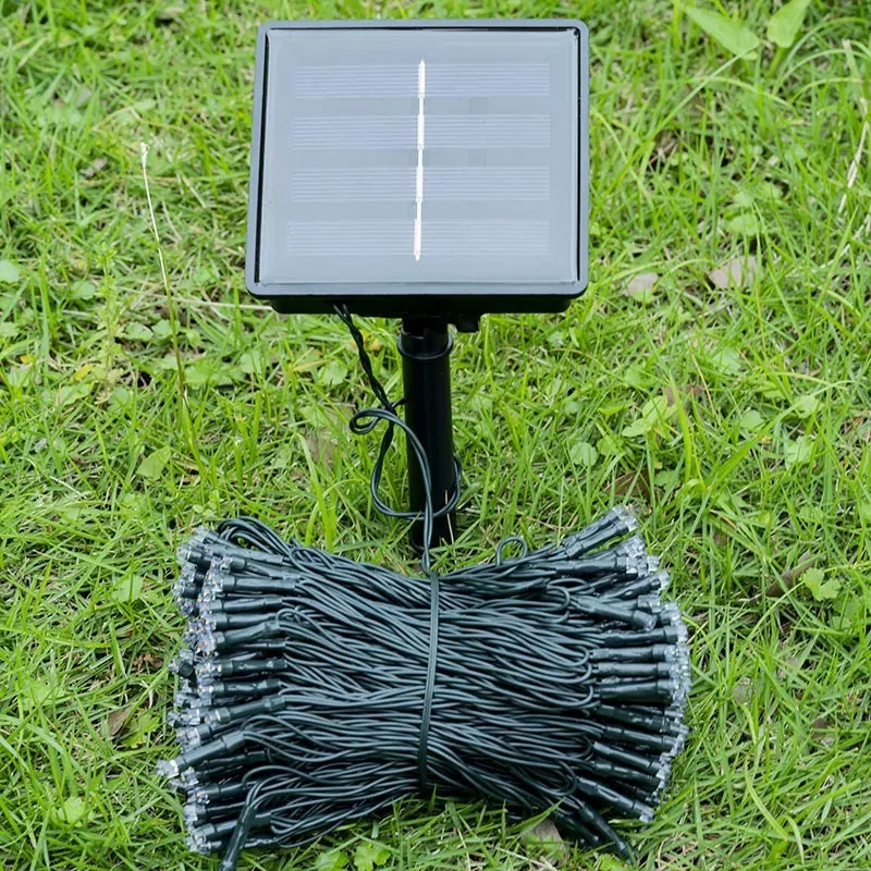 Solar string lights full of stars outdoor garden courtyard balcony atmosphere terrace decoration tree camping landscape ribbon lights