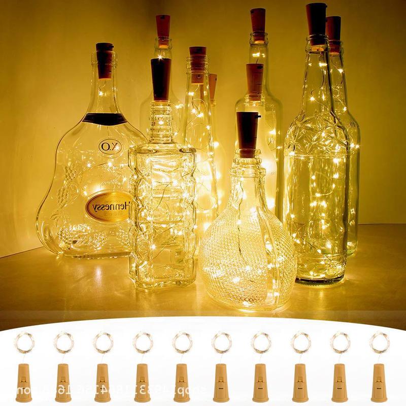 Solar wine bottle stopper light led copper wire bottle stopper light string wedding Christmas decoration manufacturer gift wine bottle light