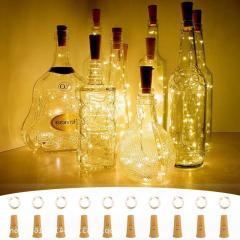 Solar wine bottle stopper light led copper wire bottle stopper light string wedding Christmas decoration manufacturer gift wine bottle light