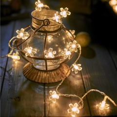 Solar-powered cherry blossom string lights for street stalls, outdoor garden cherry blossom string lights, festive decorative lanterns