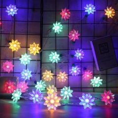 Colored lights LED lotus lighting atmosphere lights room New Year's Eve Spring Festival lights courtyard outdoor solar lights string lotus