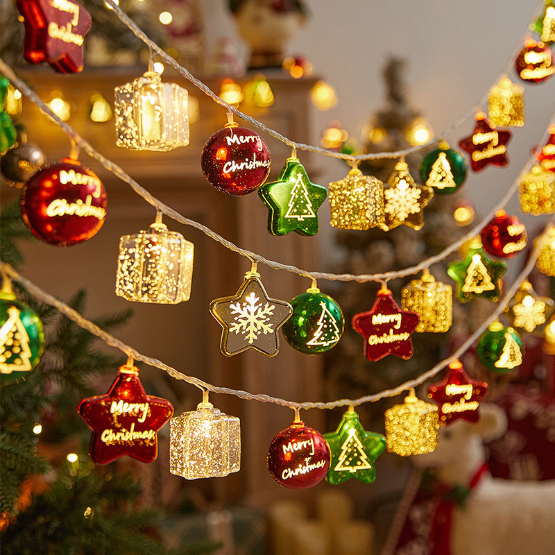Christmas tree decorations, colorful light balls, flashing lights, string lights, Christmas decorations, shop window hangings, creative pendants, trinkets
