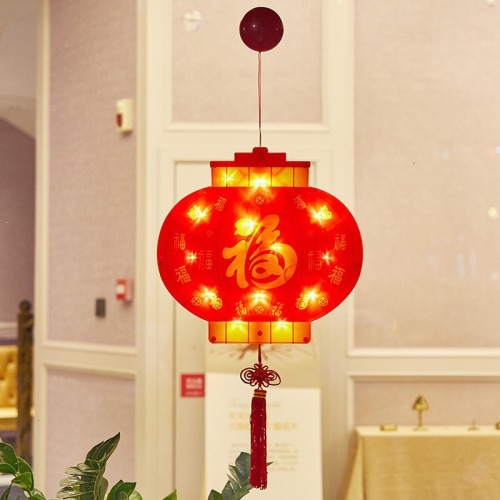 LED New Year suction cup lamp Spring Festival pendant New Year's Day indoor window shopping mall store decoration new small lantern pendant