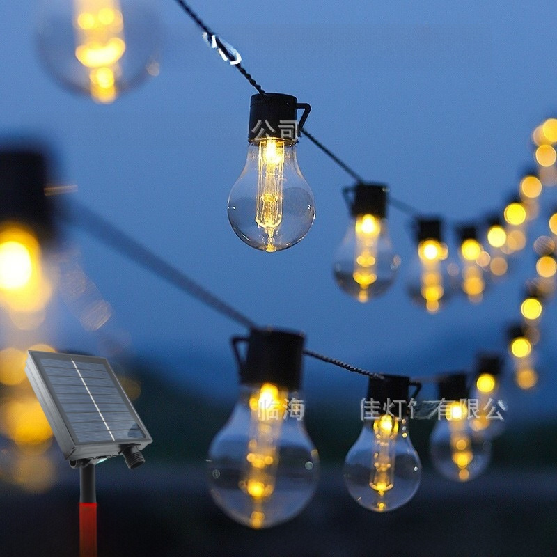 New Cross-border Solar Edison Bulb Light String Christmas Yard Outdoor Camping Decoration LED Color Light String
