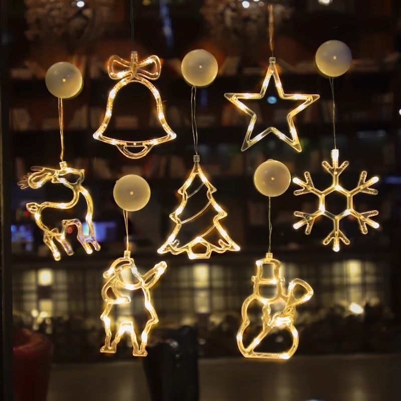 led christmas light string window suction cups indoor christmas decorative lights atmosphere scene arrangement lanterns wholesale