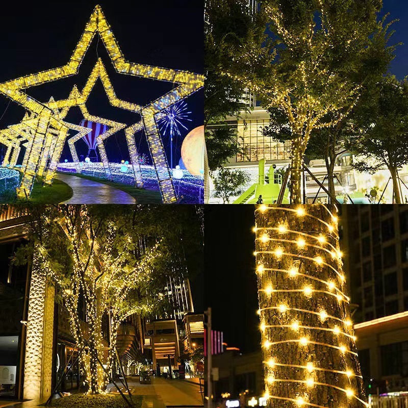 LED decorative lights, solar leather cord lights, colorful lights, ambient lights, gypsophila outdoor layout, courtyard decorative lights