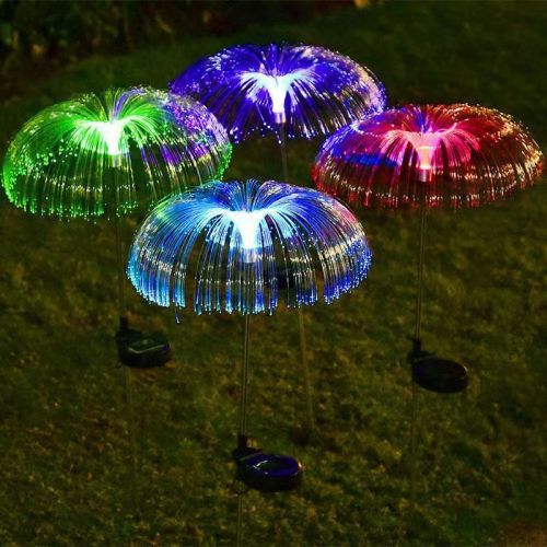 Solar garden light outdoor fiber optic jellyfish garden atmosphere decoration LED light villa area ground lawn light