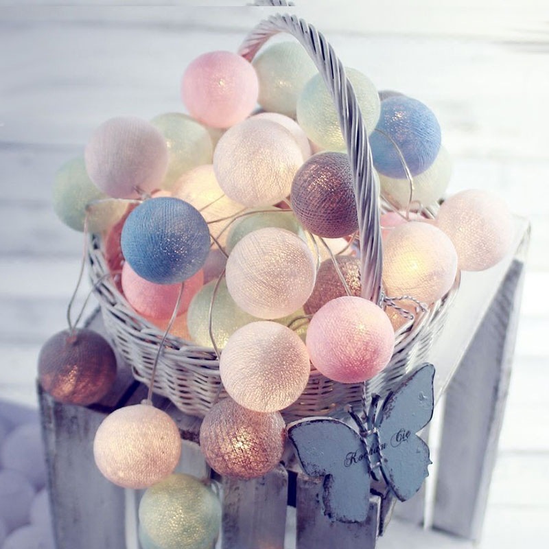 Light string led light battery room star decoration light Christmas light Christmas tree decoration cotton ball colorful light string small light