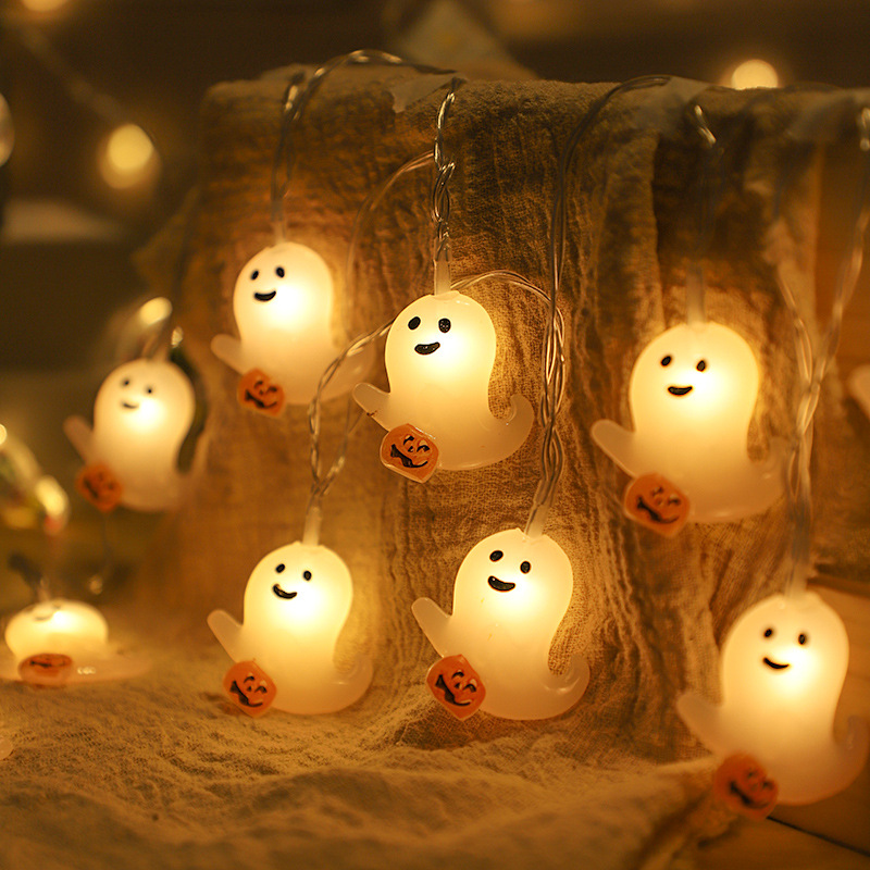 New Halloween LED Skull Battery String Lights Bat Tombstone 10 Lights Easter Pumpkin Decorative Lanterns