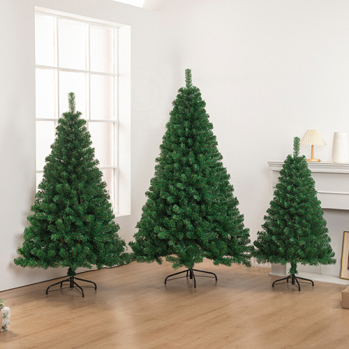 PVC Christmas tree large encrypted green simulation tree 1.5m/1.8m home hotel floor-standing ornaments in stock
