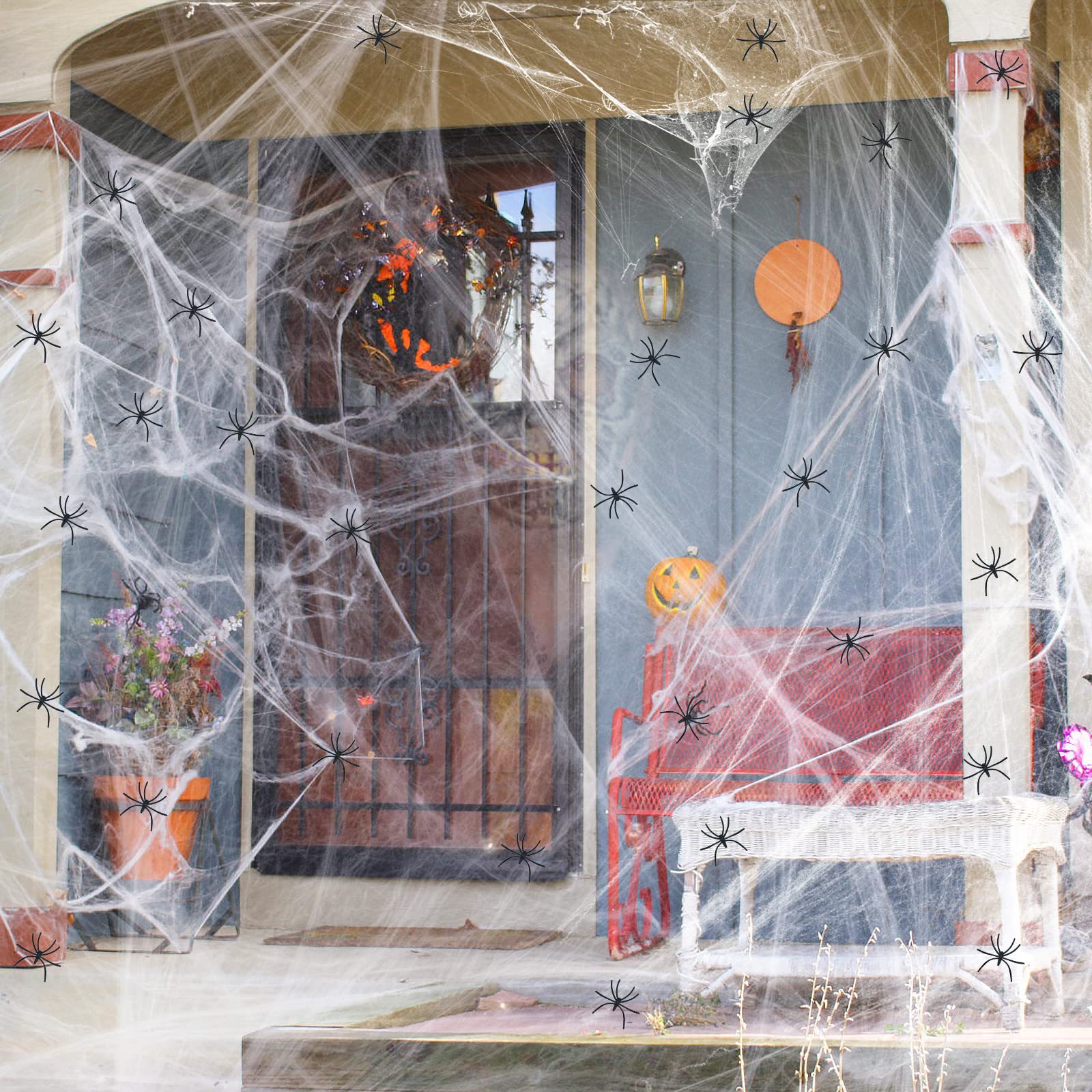 Halloween Spider Cotton Spider Web Spider Silk Little Spider Party Haunted House Decoration Props Cross-border Amazon