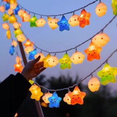 LED white cloud stars rainbow light string hanging courtyard garden socket solar arrangement balcony terrace camping outfit