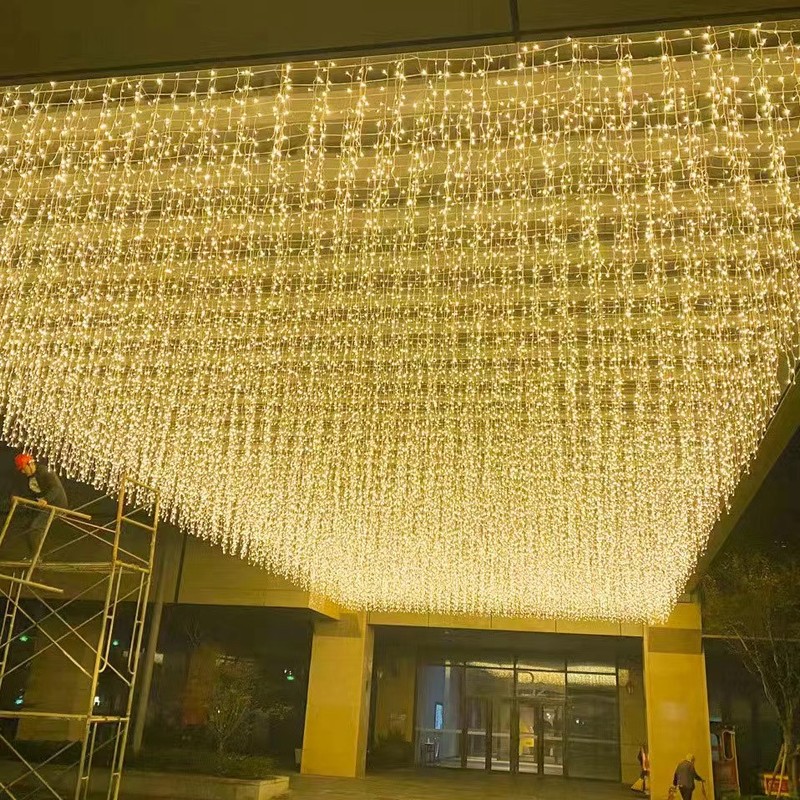 Curtain lights, outdoor waterproof ice strip lights, LED outdoor string lights, lantern decoration and lighting projects, courtyard decoration projects