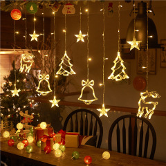 led small colorful lights flashing string lights starry sky curtain lights Christmas decoration arrangement outdoor solar star lights