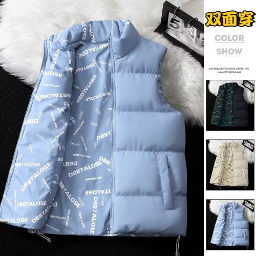 Can be returned and exchanged in second batch, new autumn and winter double-sided wearable warm vest, trendy niche design men's jacket