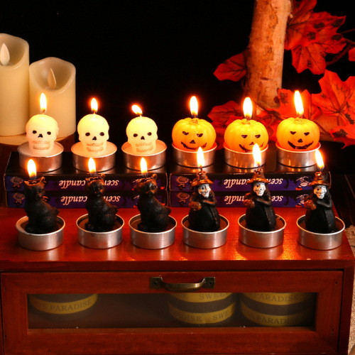 Halloween candle decorations, Halloween party decorations, funny pumpkin skull candles, photo props candles