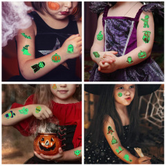 Halloween Tattoo Stickers Luminous Children Cartoon Cute Party Glowing Temporary Tattoo Stickers