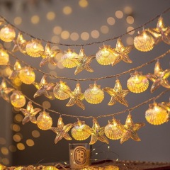 Solar LED colorful laser shell outdoor starfish string light Christmas decoration atmosphere light outdoor camping