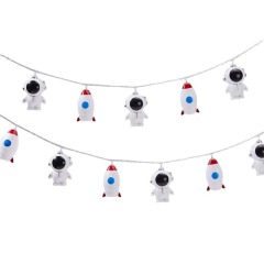 Astronaut children's room rocket decorative lamp cartoon astronaut planet universe room background arrangement small colorful light string