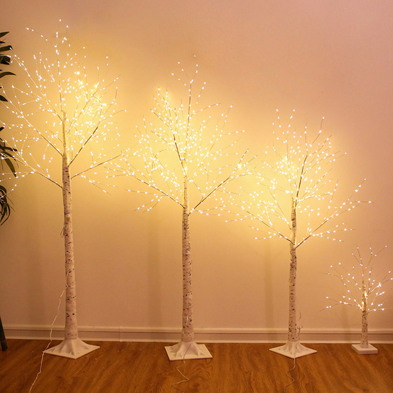 Cross-border supply of LED tree lights, copper wire lights, tree atmosphere styling lights, Christmas birch tree home decoration lights