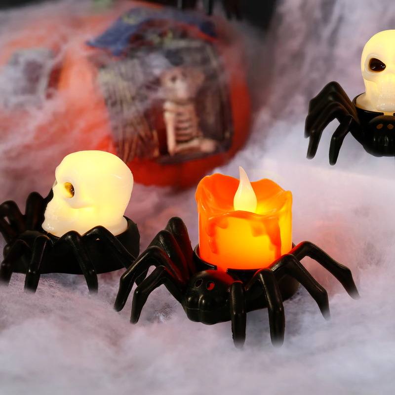 Halloween decorative lights spider skull lights pumpkin lantern party decoration props led candle lights