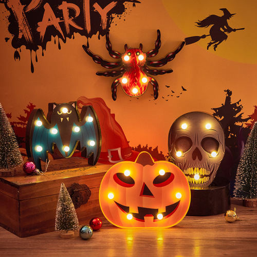 led halloween pumpkin ghost skull night light decorative light shape light bat spider lantern battery box