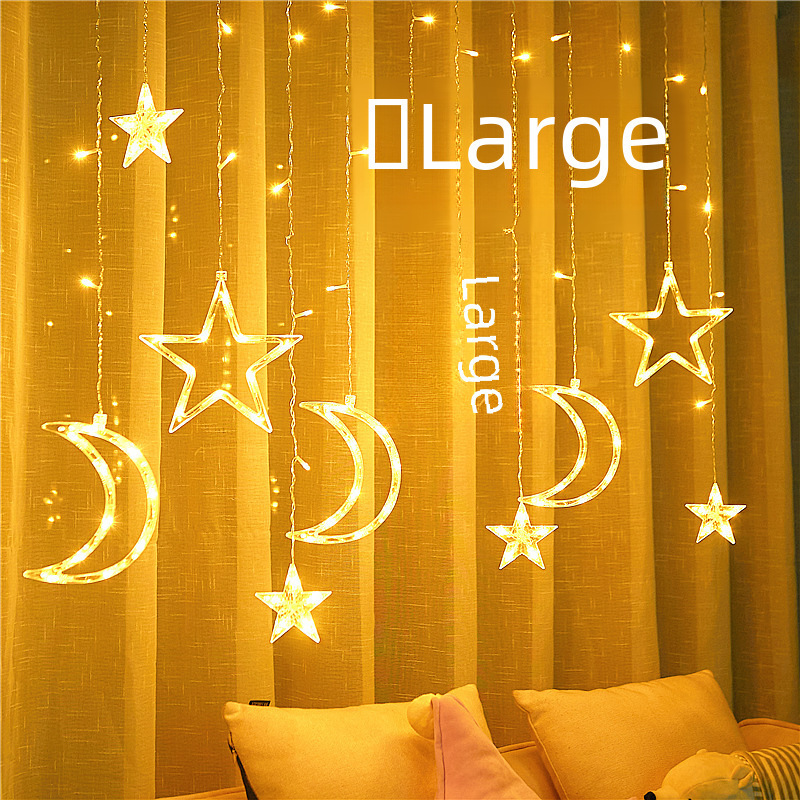 LED flashing lights string lights full of stars Christmas decoration atmosphere layout outdoor solar star curtain lights