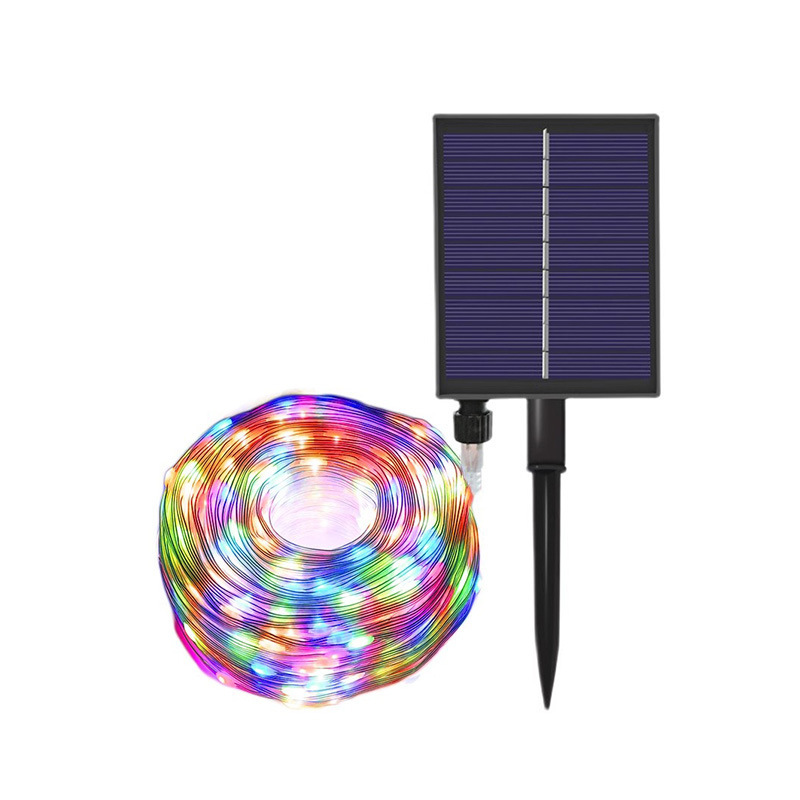 led colorful lights solar string lights flashing lights 24V low voltage leather cord outdoor waterproof starry sky atmosphere lighting decorative lights