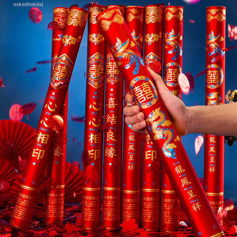 Wedding fireworks, hand-held salute, wedding spray tube, petal rain, flower tube, opening ceremony, housewarming live broadcast salute