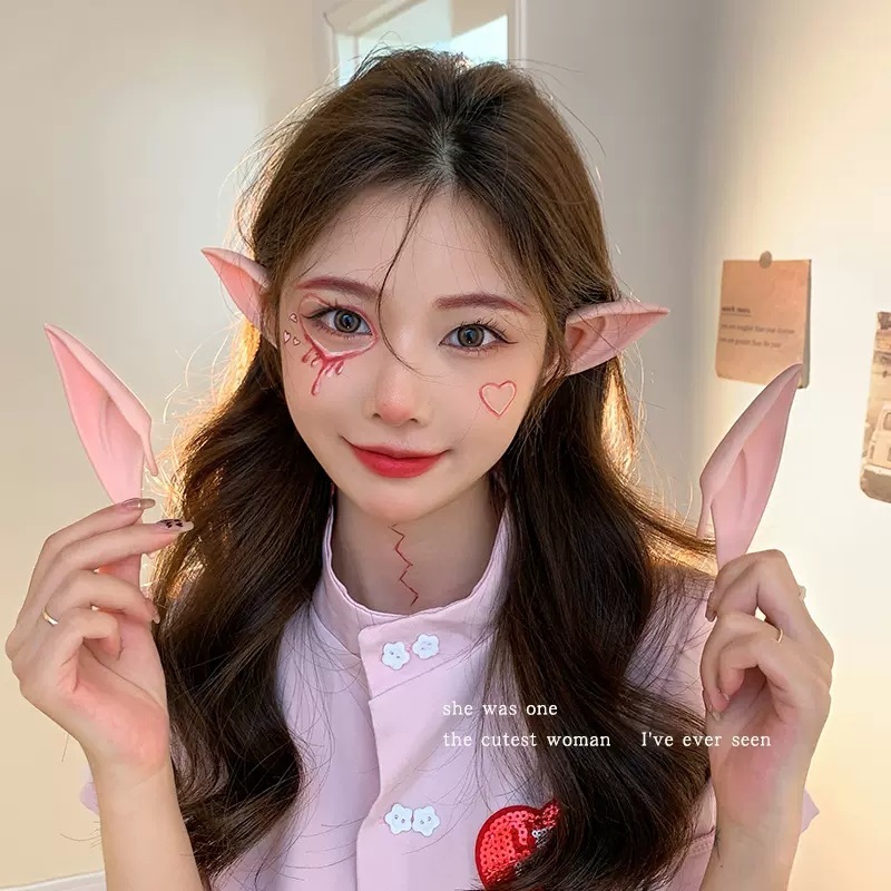 Halloween Christmas dress up cos elf fake ears female headwear headband props adult accessories funny jewelry