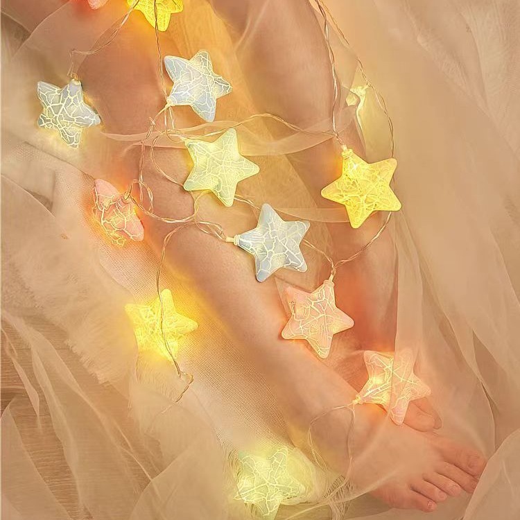 Outdoor decorative lights flashing string lights starry sky string lights hanging lights room bedroom birthday scene layout star lights