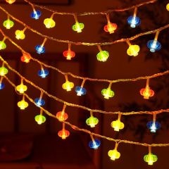 Factory direct sales led red lanterns colorful lights string lights outdoor new year spring festival festive small string lights solar