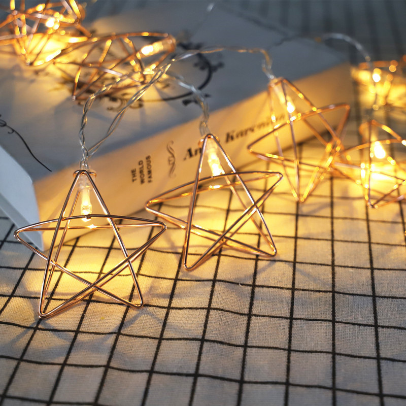 New LED Iron Water Drop Light String Christmas Wedding Party Decorative Lanterns Girly Heart Room Decorative Lights