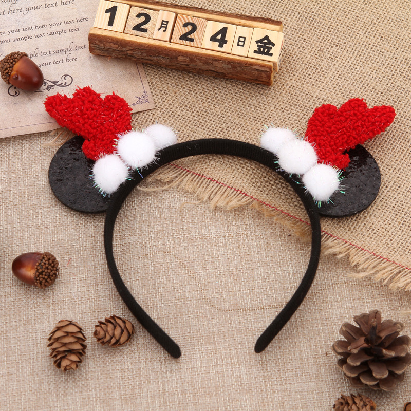New Christmas dress-up headwear supplies Mickey hair hoop hairpin headband duckbill clip hair accessories Christmas supplies