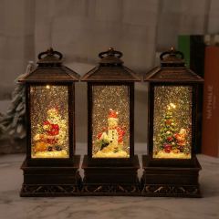 Christmas decoration crafts water-injected wind lanterns Christmas atmosphere lights water-injected snow music