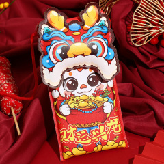 2024 Cartoon Three-dimensional Red Envelope Bag Red Packet New Year’s Day National Trendy Leather Dragon Zodiac Creative Personalized Strap New Year’s Bag