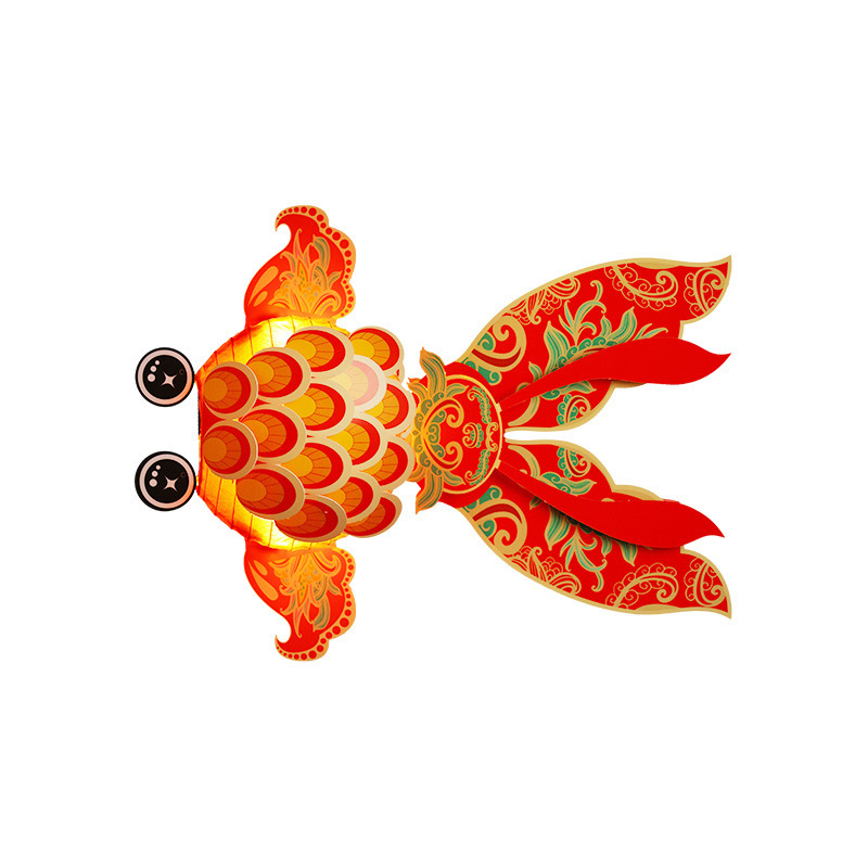 Mid-Autumn Festival national trend koi lantern diy material package ancient style luminous portable palace lantern creative intangible cultural heritage goldfish lantern
