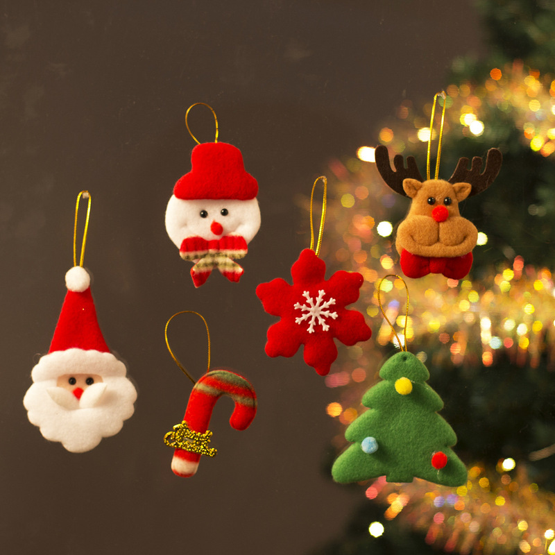 Christmas tree decoration accessories Christmas decorations felt cloth small snowman old man pendant tree top star five-pointed star