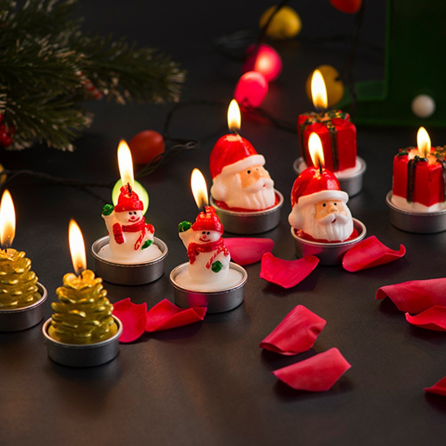 Christmas Candle Set Old Man Tree Snowman Christmas Eve Carnival Romantic Ornaments Candlelight Dinner Christmas Decoration Small Wax