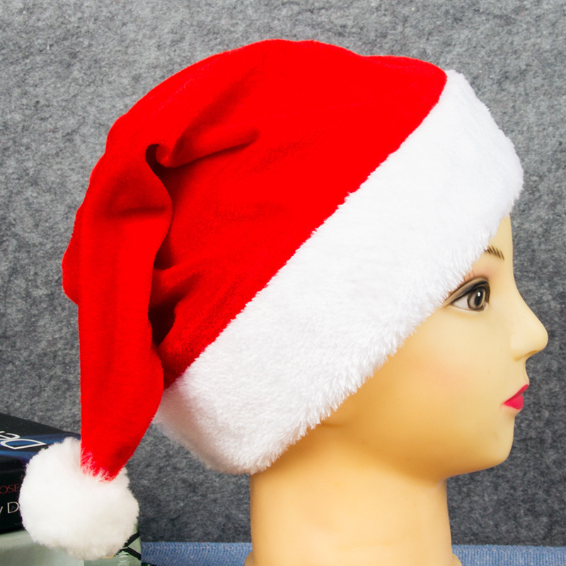 Gold velvet plush edge Christmas hat Gold velvet Christmas hat for adults and children Holiday outfits for Christmas parties