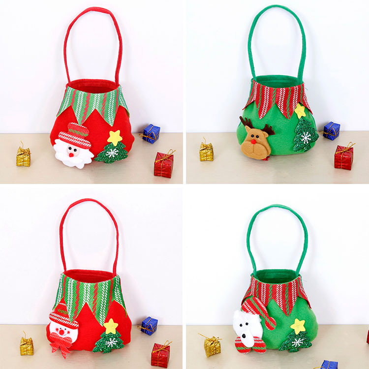 Christmas decoration gift bag non-woven Santa Claus snowman deer back tote bag children's creative candy bag