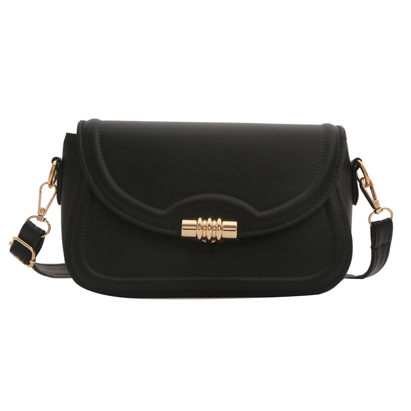 2024 lacquered new style feminine fashionable design single shoulder crossbody solid color lock fresh magnetic buckle small square bag