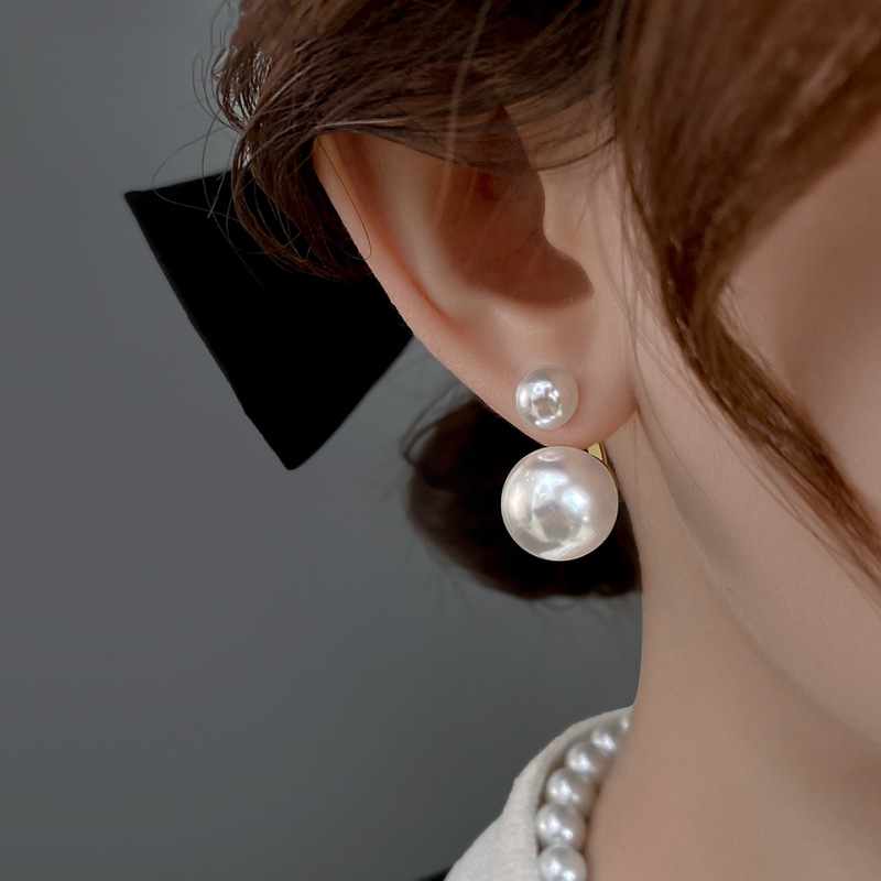 925 silver needle simple fashion pearl earrings for women 2024 new fashion light luxury niche high-end earrings earrings