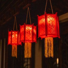Spring Festival outdoor arrangement solar red lanterns LED lanterns hanging decorative palace lanterns